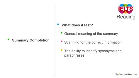 IELTS Reading: Summary Completion | PPTX