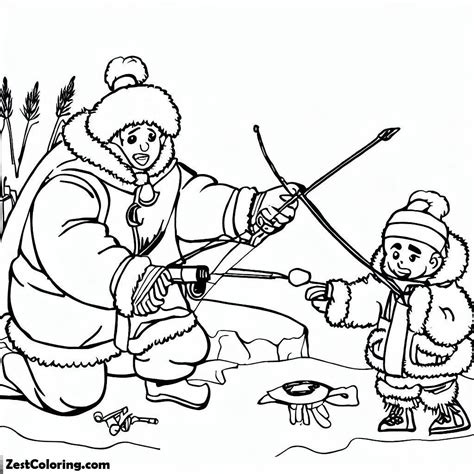 Coloring Alaska Eskimo Pages Activity Kids Inuits Color Inuit Print ...