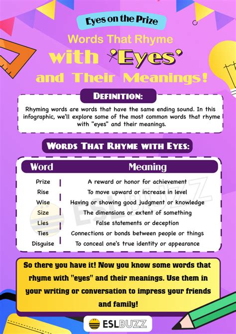 Words that Rhyme with Eyes to Expand Your Vocabulary - ESLBUZZ