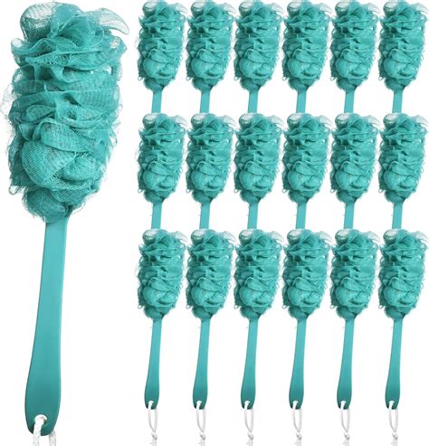 Amazon.com : 18 Pack Back Scrubber for Shower Loofah on a Stick for Men Women, 17 Inch Long ...