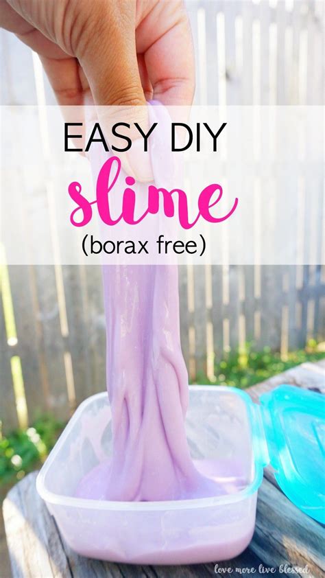 Quick and easy DIY slime recipe for kids. No borax needed for this ...