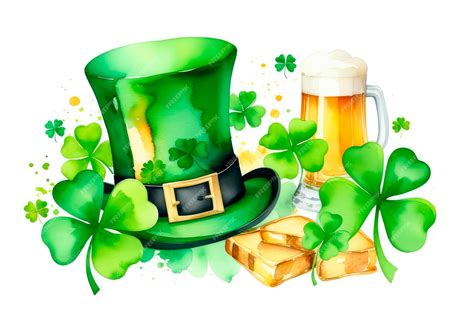 Premium Photo | Symbols happy St Patricks day symbols the white background