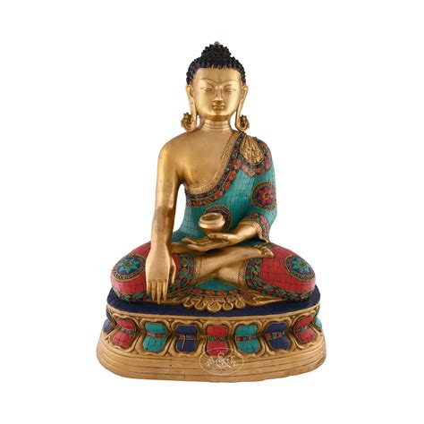 Brass Bhumisparsha Buddha Stone fitted - Buy it now – RANI ARTS & TEAK