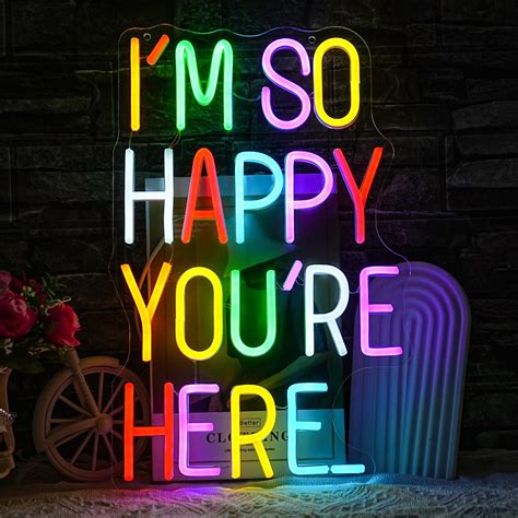 Amazon.com : LULANMP I'm So Happy You're Here Neon Sign Letter Neon ...