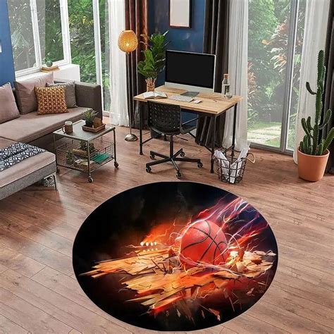 3D Basketball Printed Round Carpets Area Rug Living Room Carpet ...