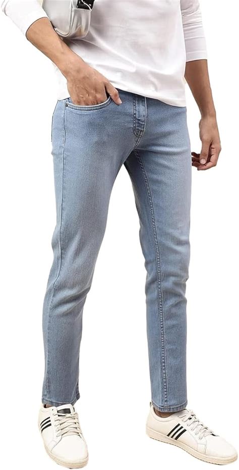 Lee Men Slim Fit Mid-Rise Clean Look Light Fade Stretchable Jeans ...