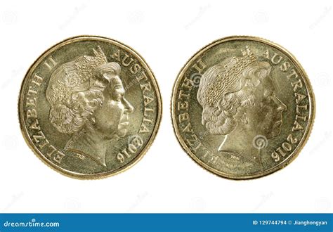 Two Australian dollar coin editorial stock image. Image of close ...