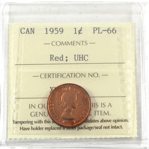 1-cent 1959 ICCS Certified PL-66 RED Ultra Heavy Cameo!
