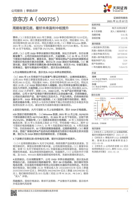 京东方A：2021年2000亿+200亿面板巨无霸（二）__凤凰网