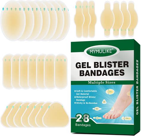 Amazon.com: Blister Bandages, 28 Count MYMULIKE 5 Shapes Hydrocolloid Blister Bandage Waterproof ...