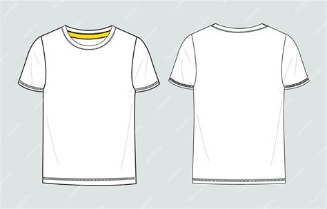 Premium Vector | T shirt technical drawing fashion flat sketch vector ...