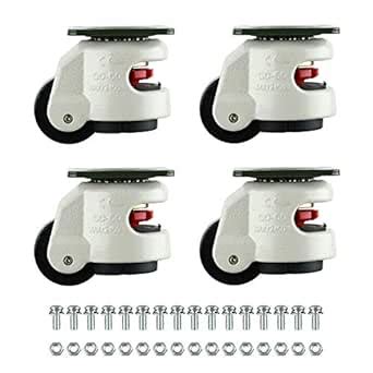 DasMarine 4 Pack Casters Wheels Leveling Casters GD-60F Plate Mounted ...