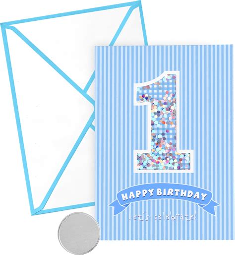 Amazon.com : Katie Doodle - Super Cute, 1st Birthday Card, (Handmade in ...