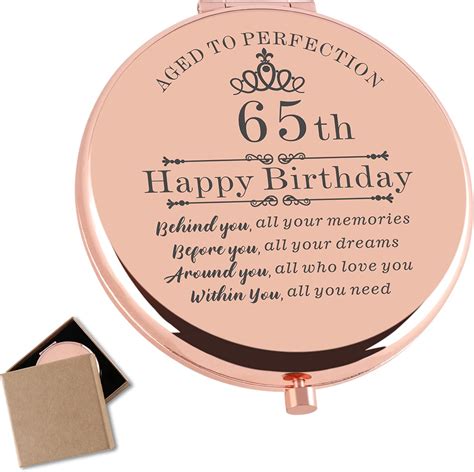 Amazon.com: Cawnefil 65th Birthday Gifts for Women Rose Gold Compact ...