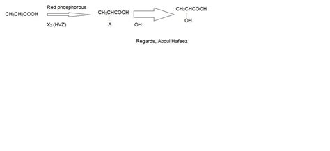 Propanoic acid to 2-hydroxypropanoic acid - Brainly.in