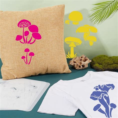 Buy 6 Pcs Mushroom Wall Stencils Painting Templates On Cliths
