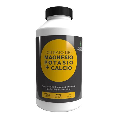 Citrato de Magnesio Potasio y Calcio - Suplemento alimenticio con 120 ...