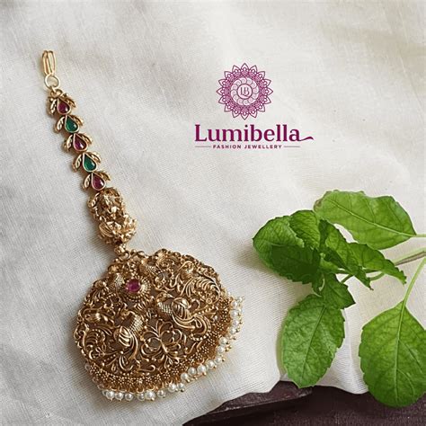 Peacock Big Nethichutti With White Pearls – LumibellaFashion