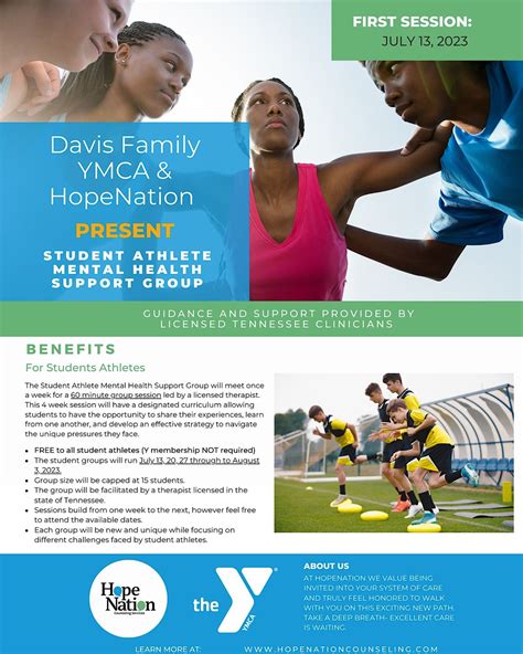 Student Athlete Mental health Support Group, Davis Family YMCA ...