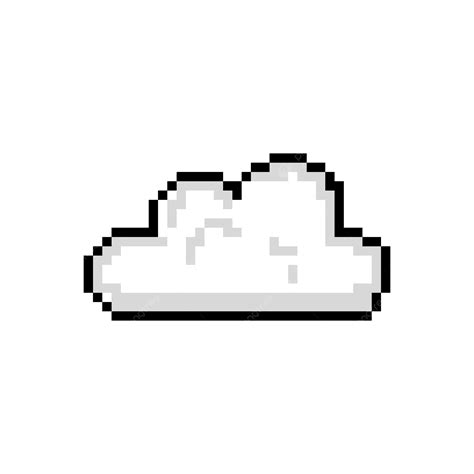 Pixel Art White Cloud Graphic Isolated Vector, Pixel Art, Cloud, 8bit ...