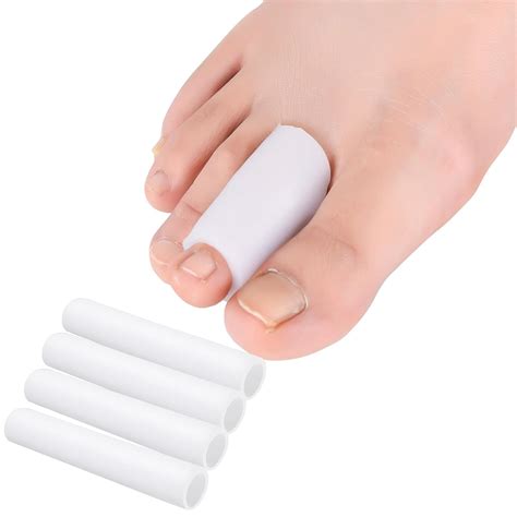 Amazon.com: Hoogoo Gel Toe Sleeves 4 Pack, Toe Tubes Protectors Pads for Middle Toe, Relief Pain ...