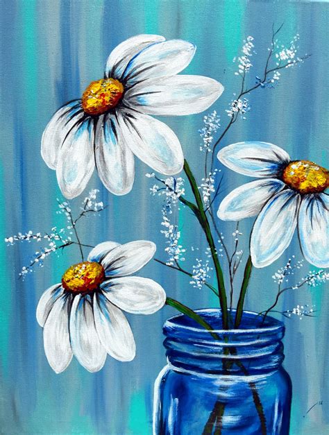 Pin by Lisa Green on Painting Ideas | Flower art painting, Daisy ...
