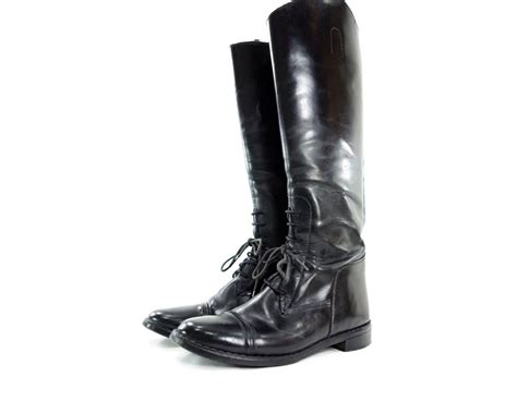 Equestrian Vintage Riding Boot, Black Leather Riding Boot, Size 6 ...