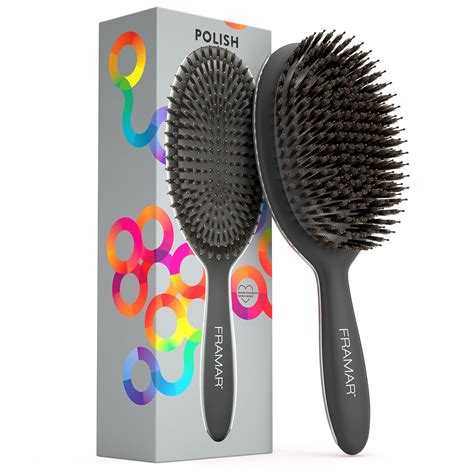 Amazon.com : FRAMAR Soft Boar Bristle Hair Brush - Boars Hair Brush for ...