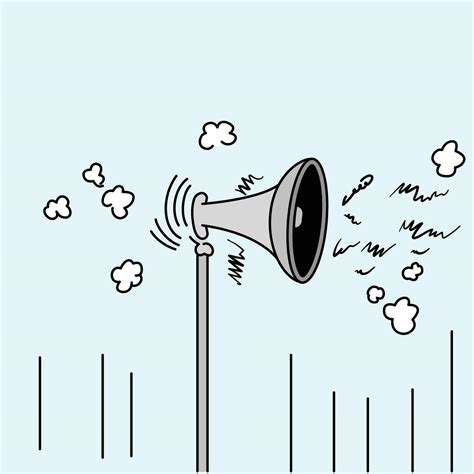 Loud speaker noise pollution vector line art illustration 24787948 ...