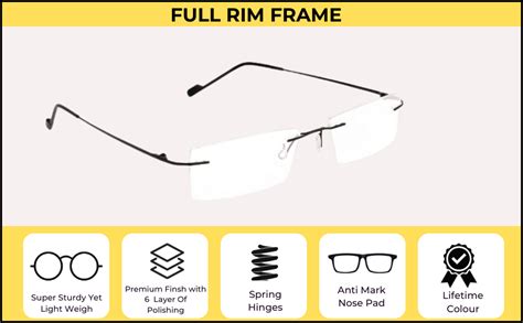 Buy Redex Titanium Glasses Frame, Rimless Frameless Optical Eyeglasses ...