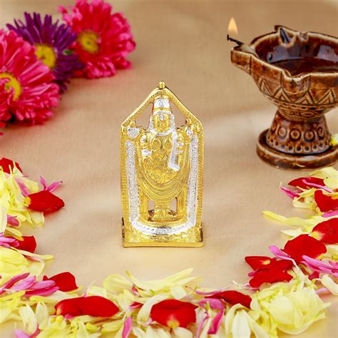 Buy Estele Gold & Rhodium Plated Lord Venkateshwara (Tirupathi Balaji ...