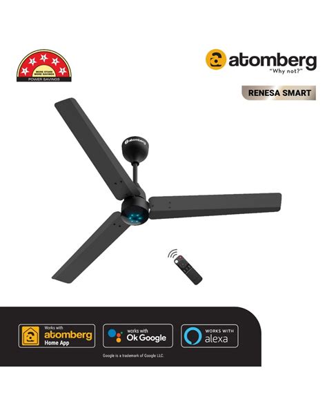 Atomberg Renesa Smart Ceiling Fan (Midnight Black)