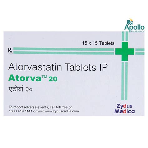 Atorva 20 Tablet 15's Price, Uses, Side Effects, Composition - Apollo ...