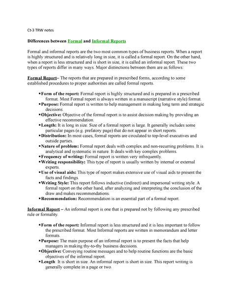 Technical Report Writing - Ct-3 TRW notes ####### Differences between ...