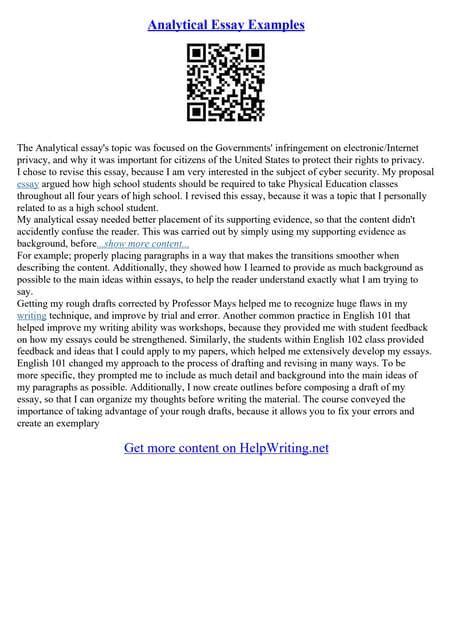 Analytical Essay Example 的图像结果