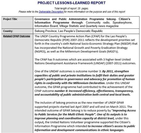 Image result for Project Lesson Learned Format