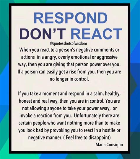 Respond, Don't React Pictures, Photos, and Images for Facebook, Tumblr, Pinterest, and Twitter
