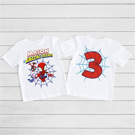 Spidey and His Amazing Friends Birthday Shirt, Toddler Birthday Tee ...