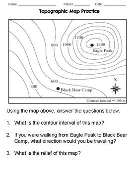 Topographic Map Worksheet 的图像结果