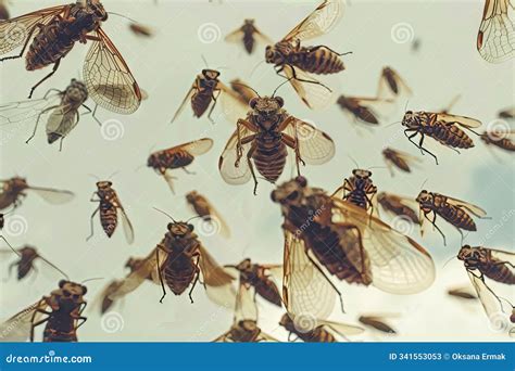 Cicadas Invasion, a Huge Number of Cicadas in City, Clouds of Insects ...