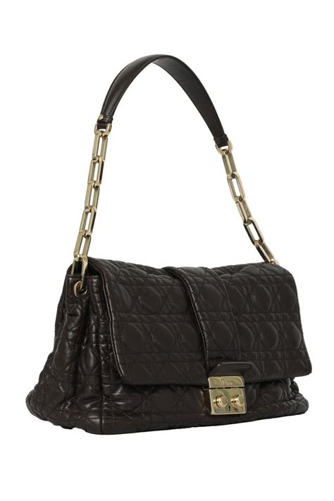 Christian Dior New Lock Brown Flap Cannage Quilted Leather Brown Bag