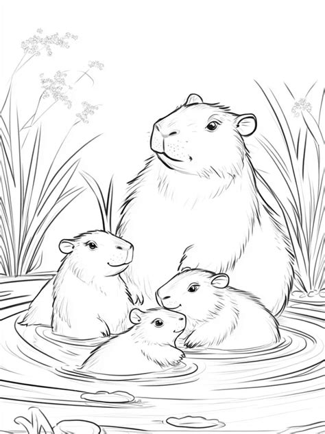 Capybara Coloring Pages: Chill with the World's Friendliest Rodent 🎨🦫 ...