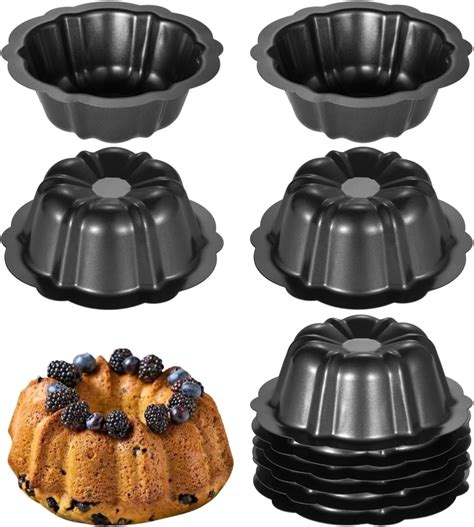 Amazon.com: Ctosree 24 Pcs 4 Inches Fluted Mini Cake Pan Nonstick ...