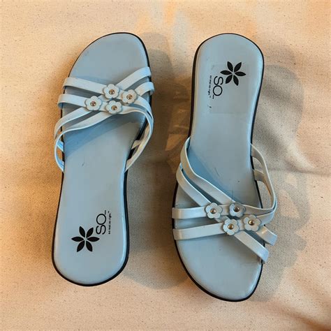 the cutest baby blue flower sandals great... - Depop