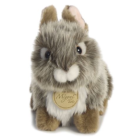 Realistic stuffed gray angora rabbit 9 inch plush aurora – Artofit