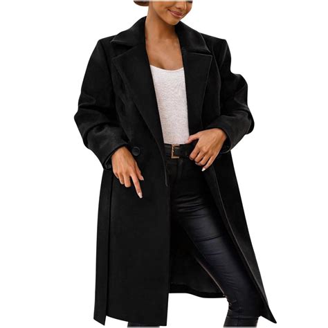 LYXSSBYX Plus Size Womens Coats on Clearance Women Solid Color Casual ...