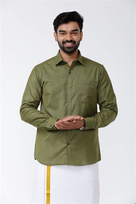 Pure Cotton Shirts Online | White Shirts for Men | Uathayam