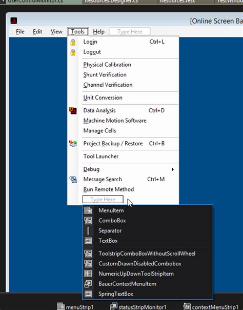 Image result for WinForm Menu