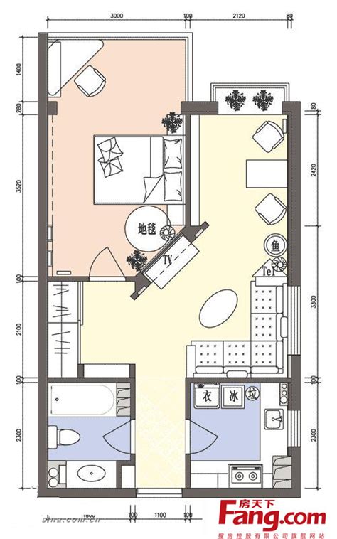 45平米一居室户型图2019-房天下家居装修网