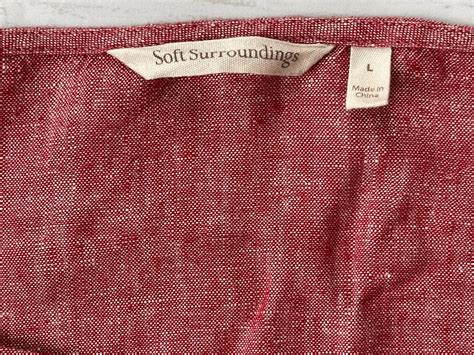 Soft Surroundings Sz L Sorbetti Linen Tunic Top Marled Red Lagenlook ...